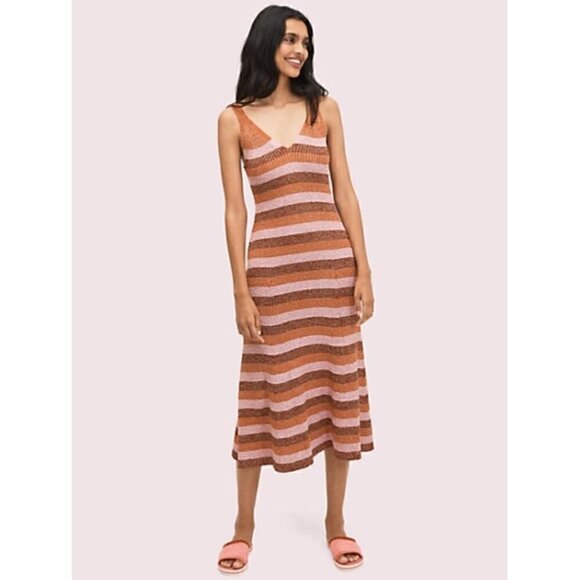 NEW Kate Spade Sparkle Striped Sweater Dress - Picture 1 of 8